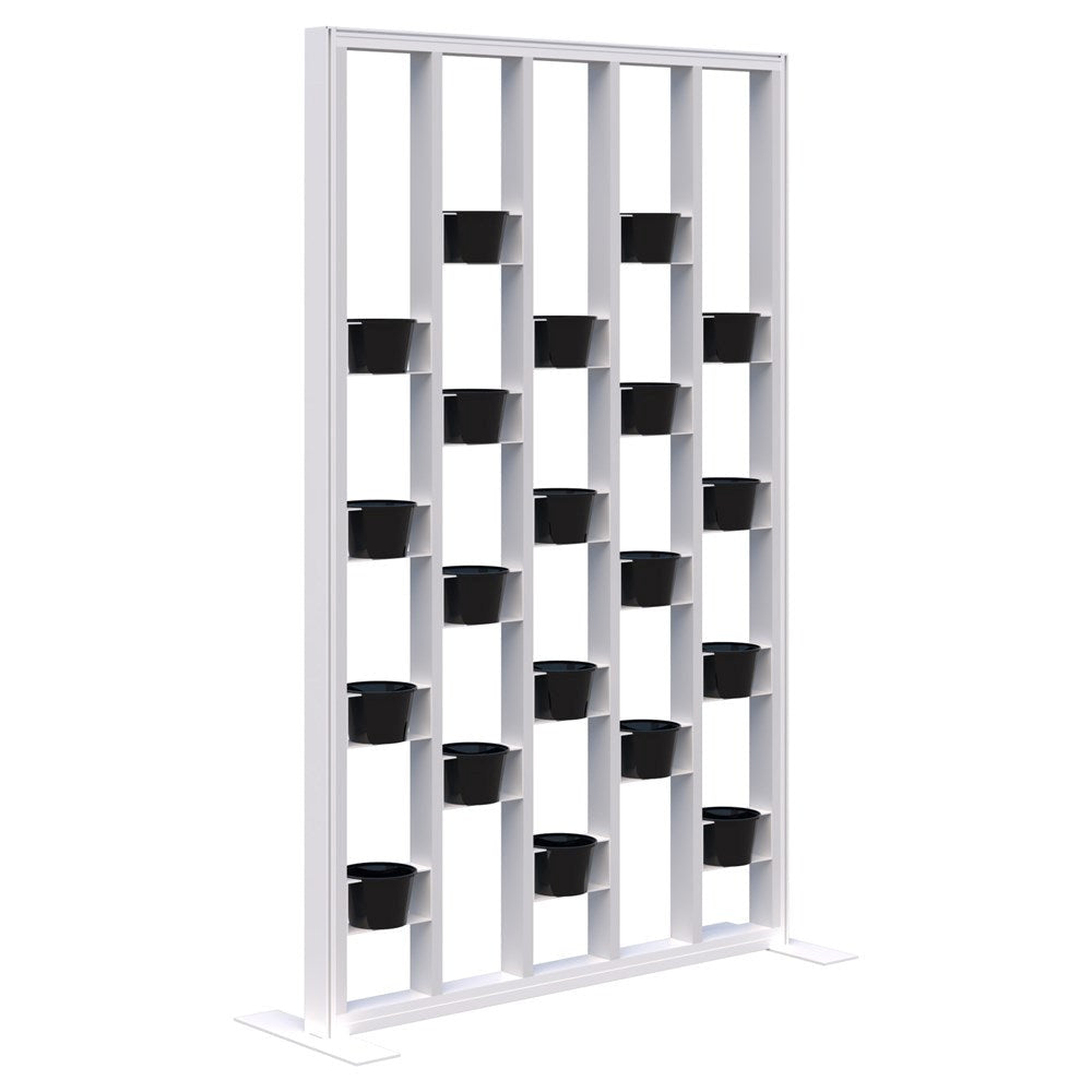 Connect Fin 70 Plant Wall 1200 L-Office Partitons-White-Snow Velvet-Commercial Traders - Office Furniture