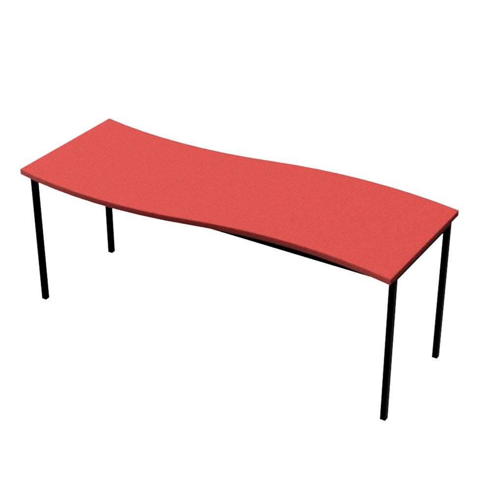 Table School Wave Rectangle 1800mm-Education Furniture-Red-520mm-Commercial Traders - Office Furniture