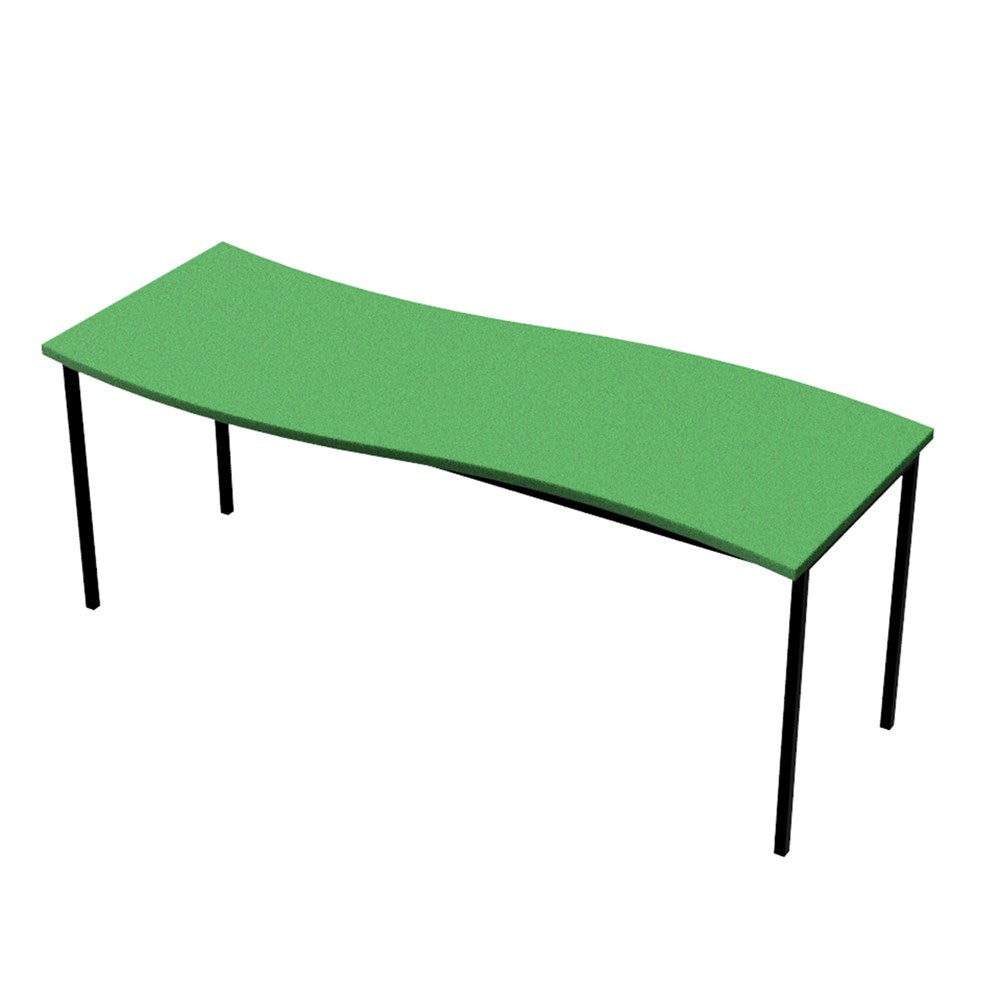 Table School Wave Rectangle 1800mm-Education Furniture-Green-520mm-Commercial Traders - Office Furniture