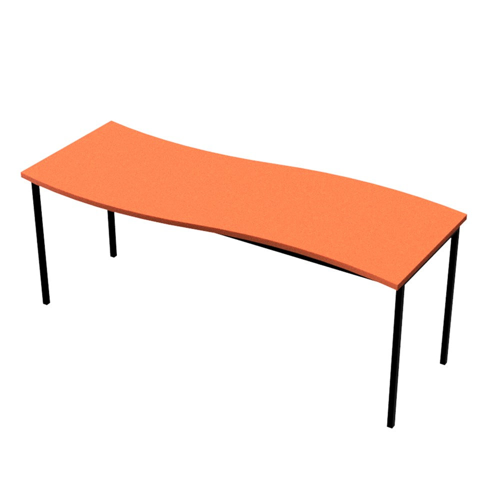 Table School Wave Rectangle 1800mm-Education Furniture-Orange-520mm-Commercial Traders - Office Furniture