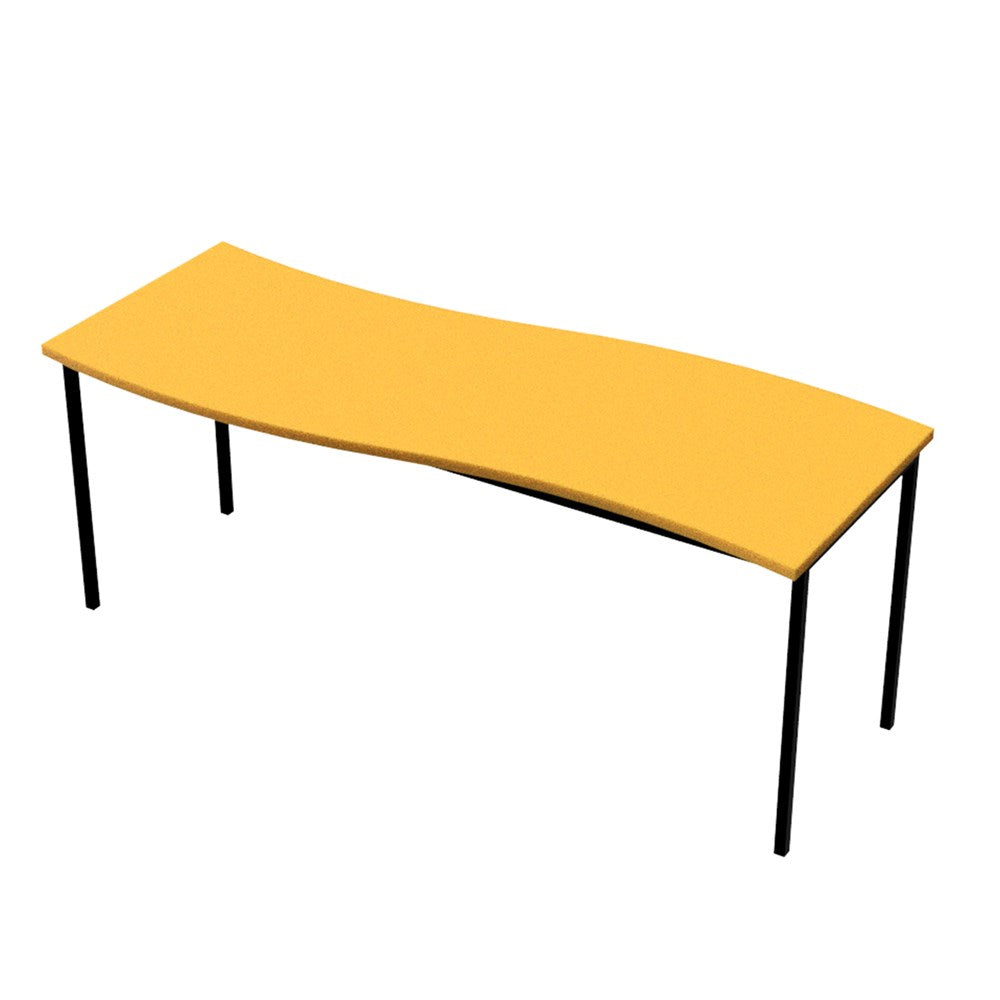 Table School Wave Rectangle 1800mm-Education Furniture-Yellow-520mm-Commercial Traders - Office Furniture