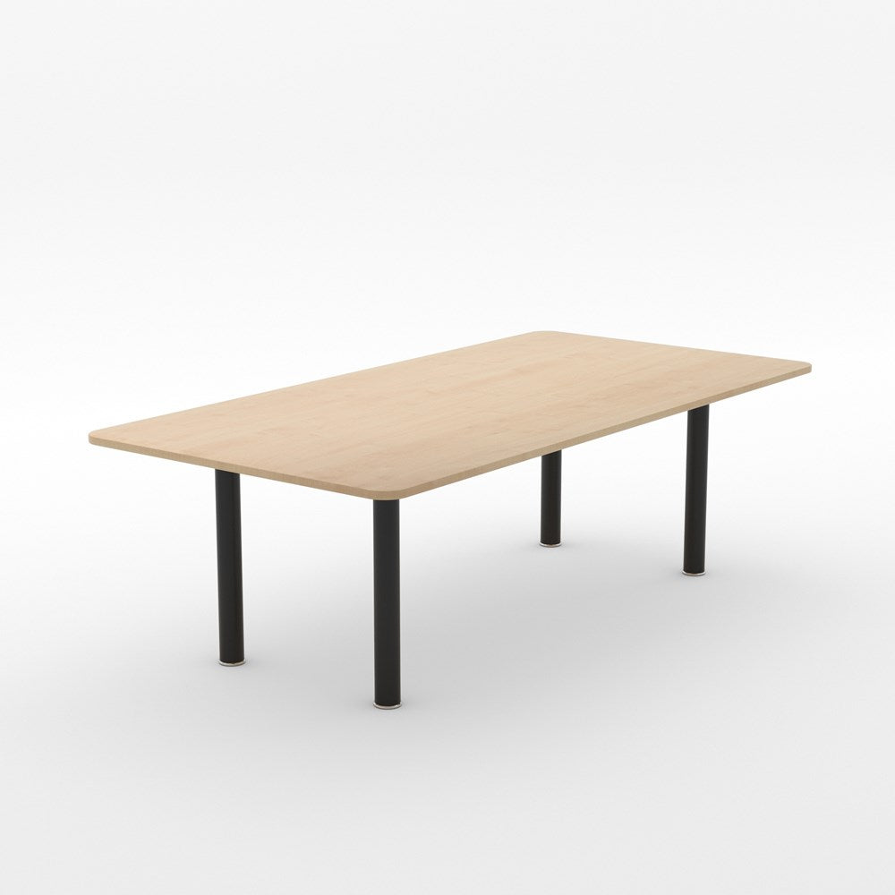 Alti Boardroom Table 2400 x 1200-Office Meeting Table-Affinity Maple-Black-North Island Delivery-Commercial Traders - Office Furniture