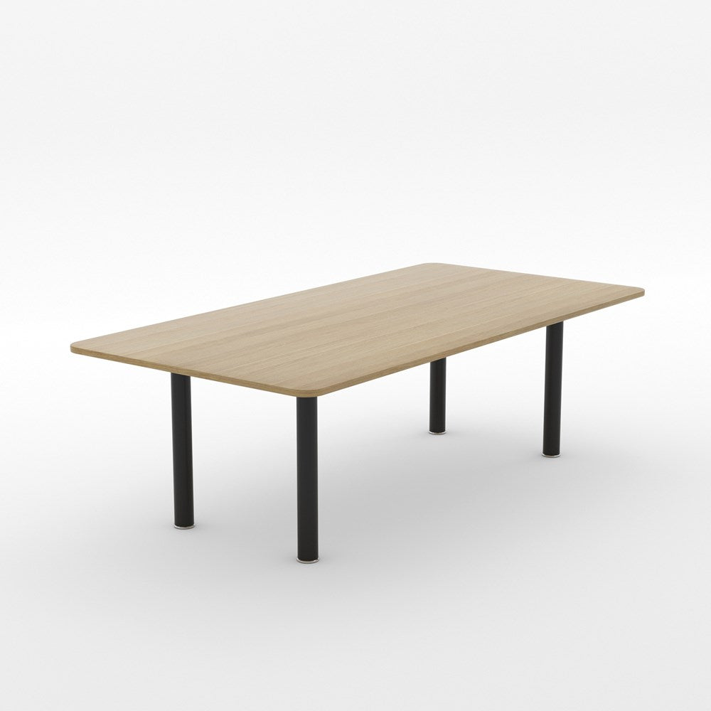 Alti Boardroom Table 2400 x 1200-Office Meeting Table-Classic Oak-Black-North Island Delivery-Commercial Traders - Office Furniture
