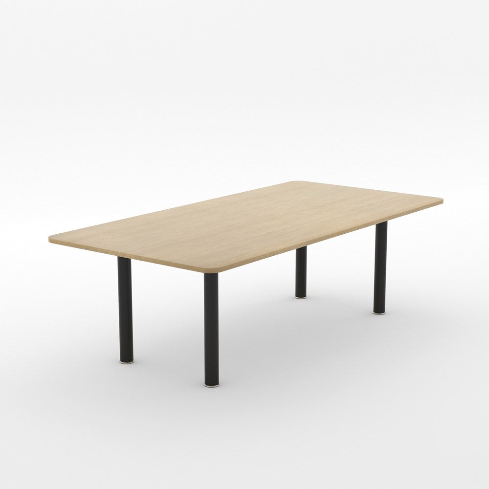 Alti Boardroom Table 2400 x 1200-Office Meeting Table-Refined Oak-Black-North Island Delivery-Commercial Traders - Office Furniture
