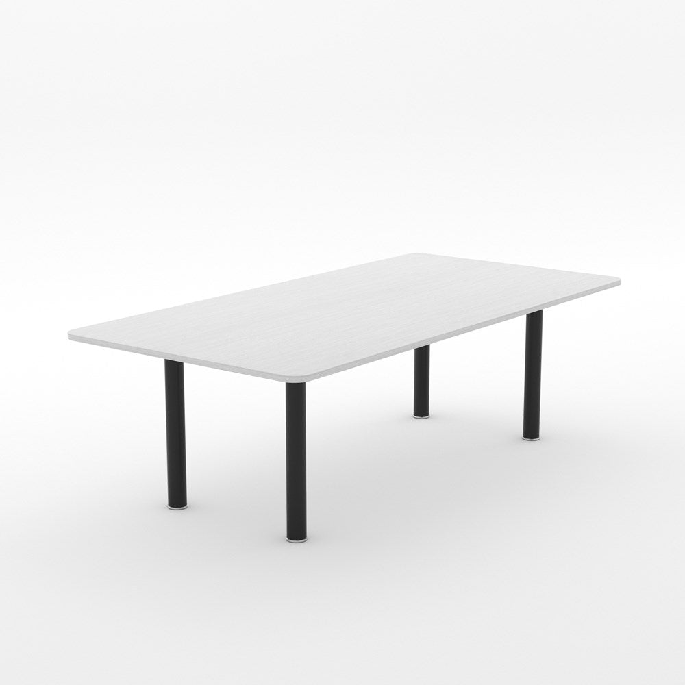 Alti Boardroom Table 2400 x 1200-Office Meeting Table-Silver Strata-Black-North Island Delivery-Commercial Traders - Office Furniture
