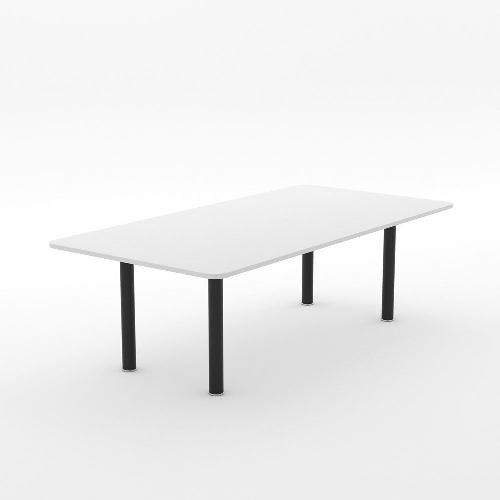 Alti Boardroom Table 2400 x 1200-Office Meeting Table-Snowdrift-Black-North Island Delivery-Commercial Traders - Office Furniture