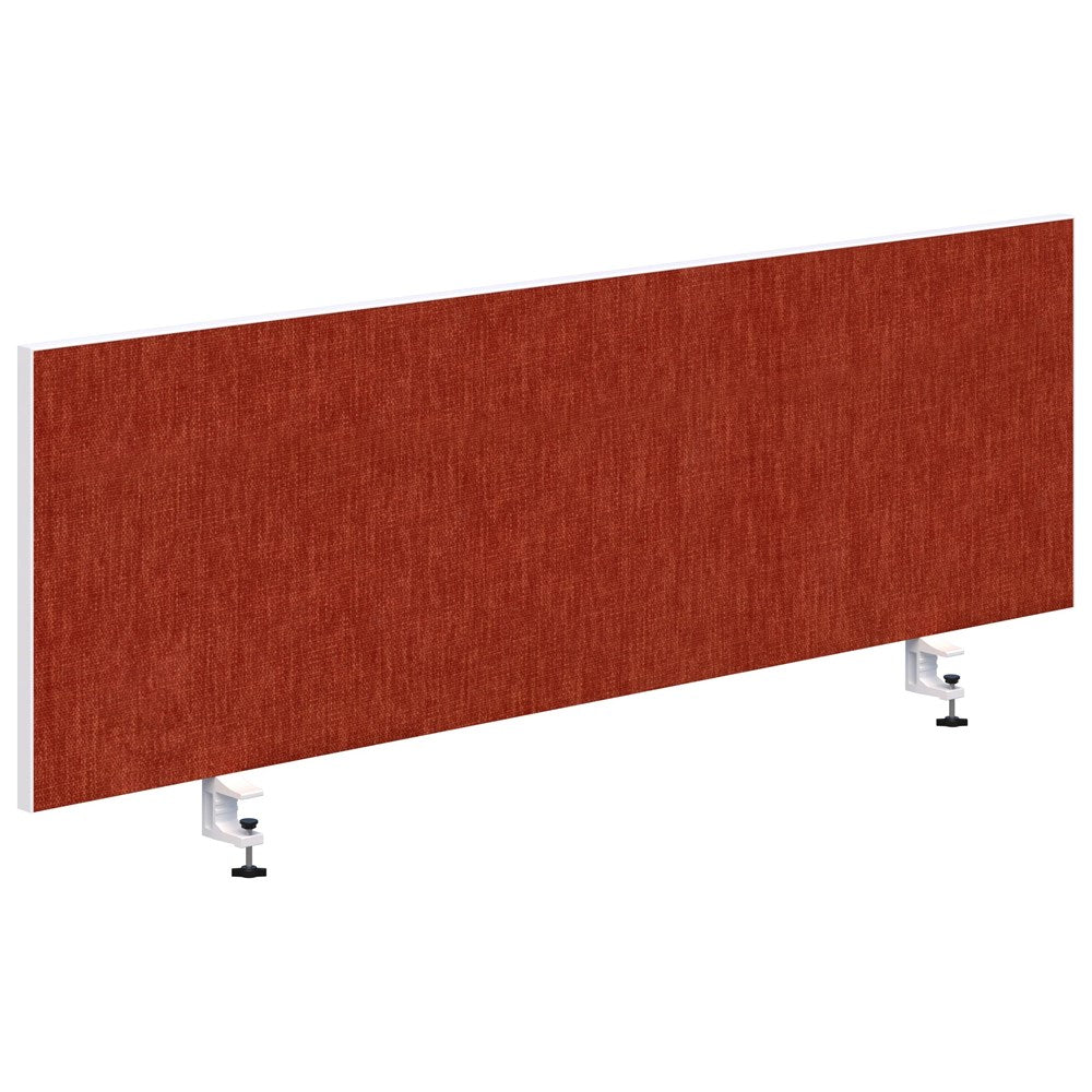 System 25 - 480H x 1500W - Desk Mount Screen - Double Sided-Office Partitons-Paprika-White-Commercial Traders - Office Furniture