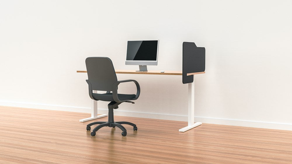 Milford Acoustic Desk Side Divider-Office Partitons-Black-Commercial Traders - Office Furniture