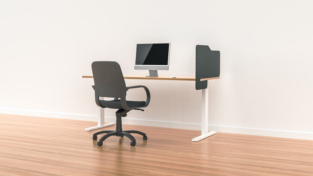 Milford Acoustic Desk Side Divider-Office Partitons-Dark Grey-Commercial Traders - Office Furniture