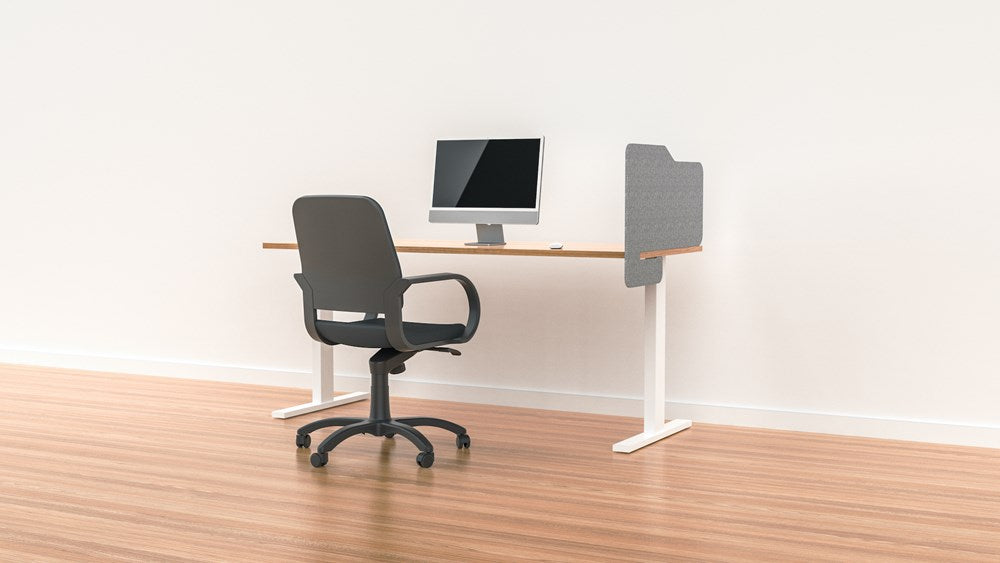 Milford Acoustic Desk Side Divider-Office Partitons-Dark Silvery Grey-Commercial Traders - Office Furniture