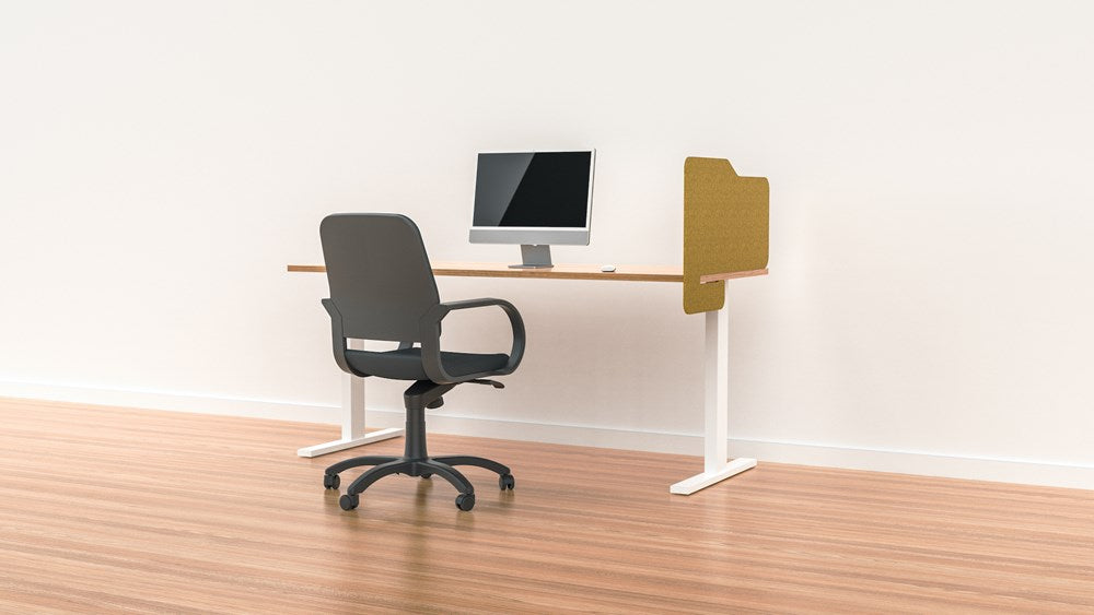 Milford Acoustic Desk Side Divider-Office Partitons-Mustard-Commercial Traders - Office Furniture