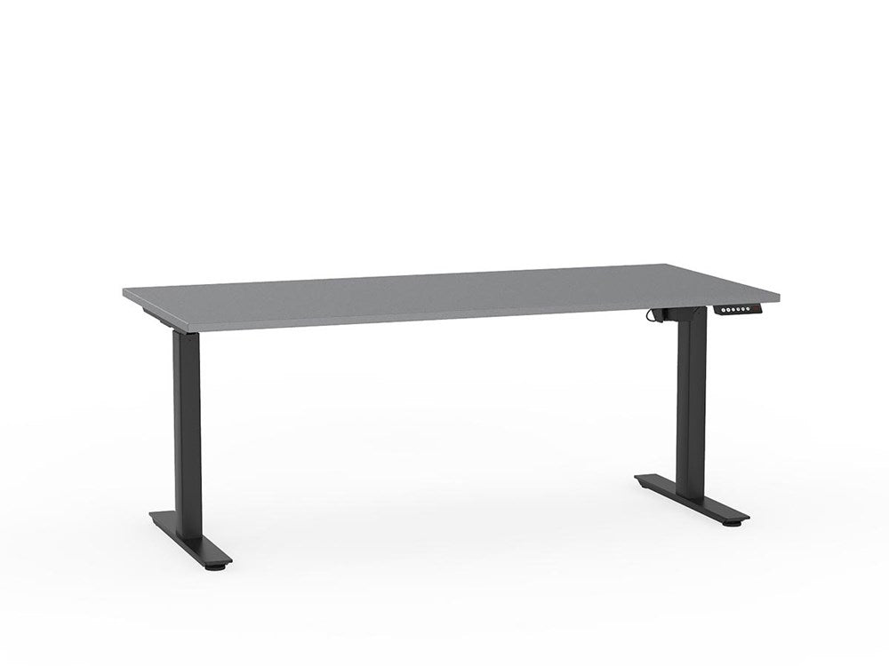 Agile 1800 x 800 Electric Desk (2 Column)-Desking-Silver-Black-Commercial Traders - Office Furniture
