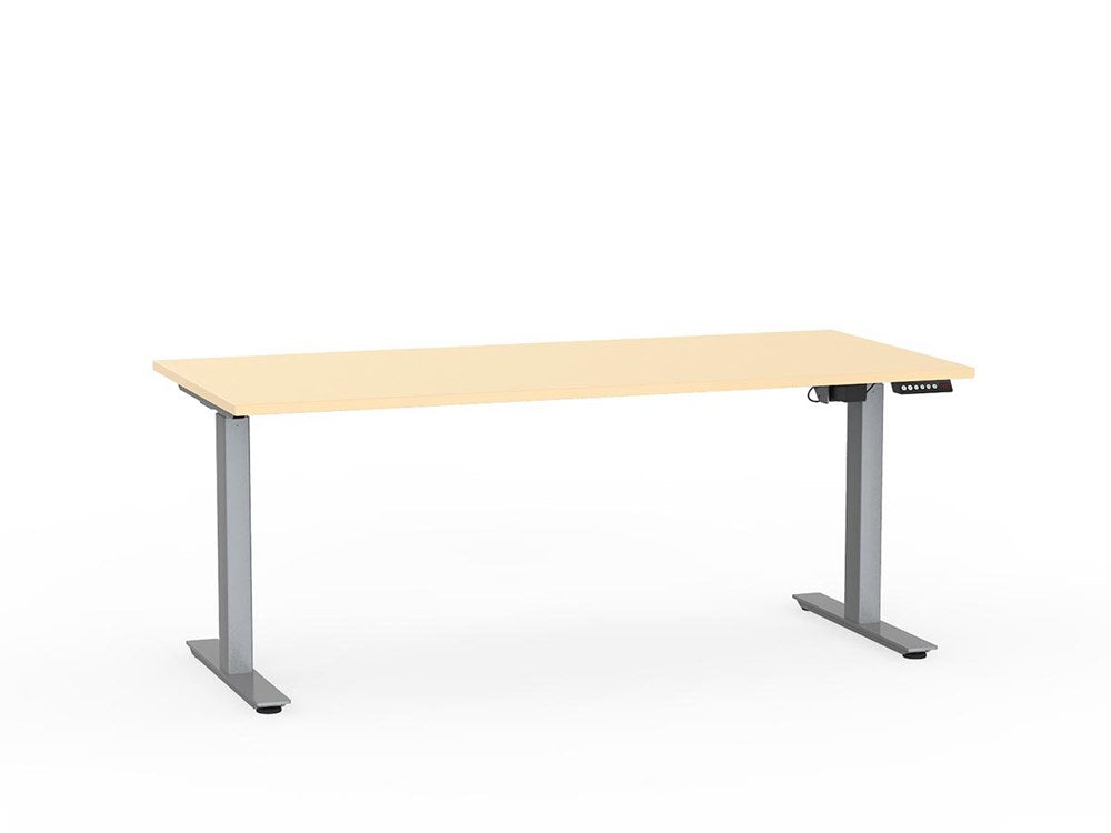 Agile 1800 x 800 Electric Desk (2 Column)-Desking-Nordic Maple-Silver-Commercial Traders - Office Furniture