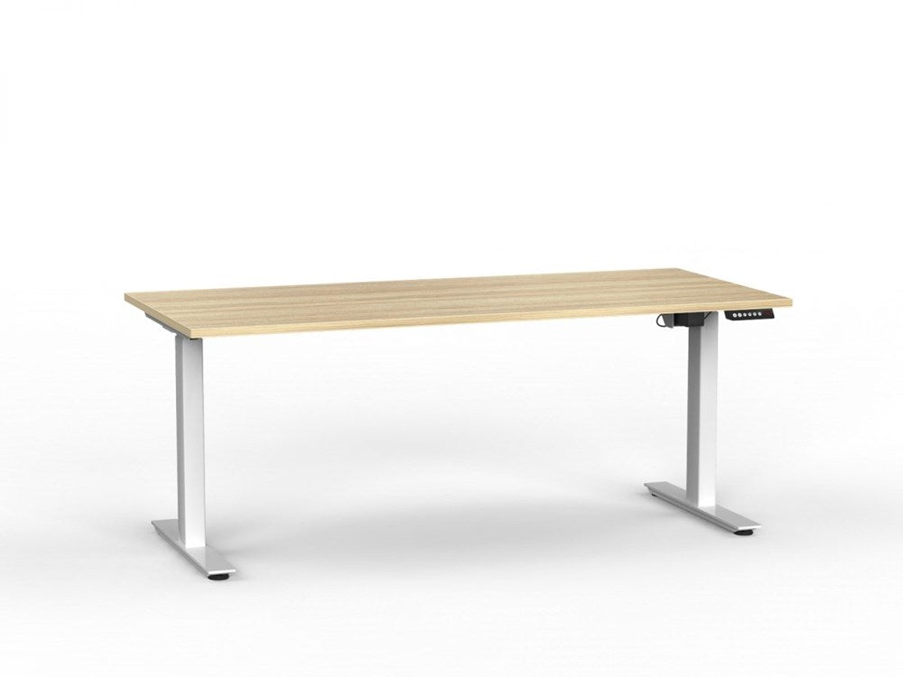 Agile 1800 x 800 Electric Desk (2 Column)-Desking-Atlantic Oak-White-Commercial Traders - Office Furniture