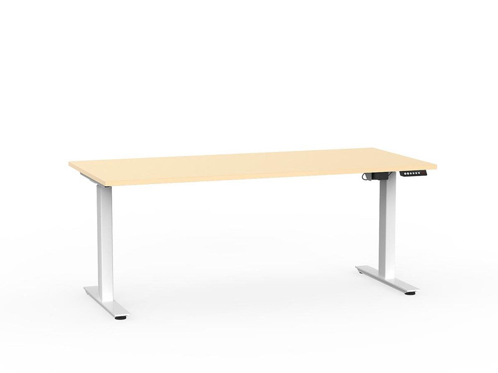 Agile 1800 x 800 Electric Desk (2 Column)-Desking-Nordic Maple-White-Commercial Traders - Office Furniture