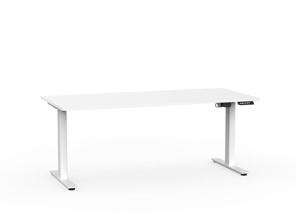 Agile 1800 x 800 Electric Desk (2 Column)-Desking-White-White-Commercial Traders - Office Furniture