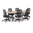 Cubit Boardroom Table and Flex Chair Package-Meeting Room Furniture-Atlantic Oak-Black Leg-Commercial Traders - Office Furniture