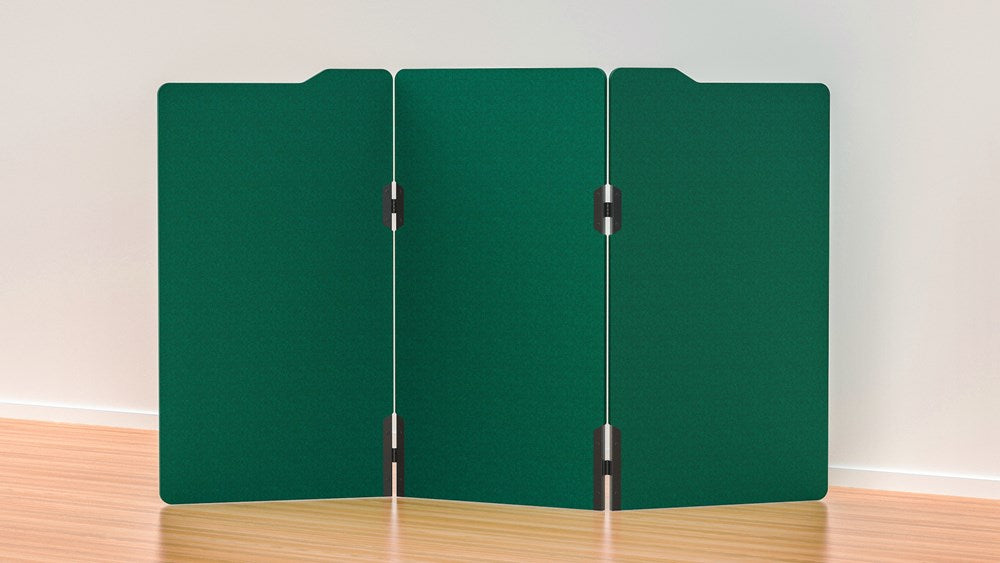 Milford Acoustic Freestanding 3 Partition - 1800h x 1000w -24mm thick-Noise Reduction-Forest Green-Commercial Traders - Office Furniture