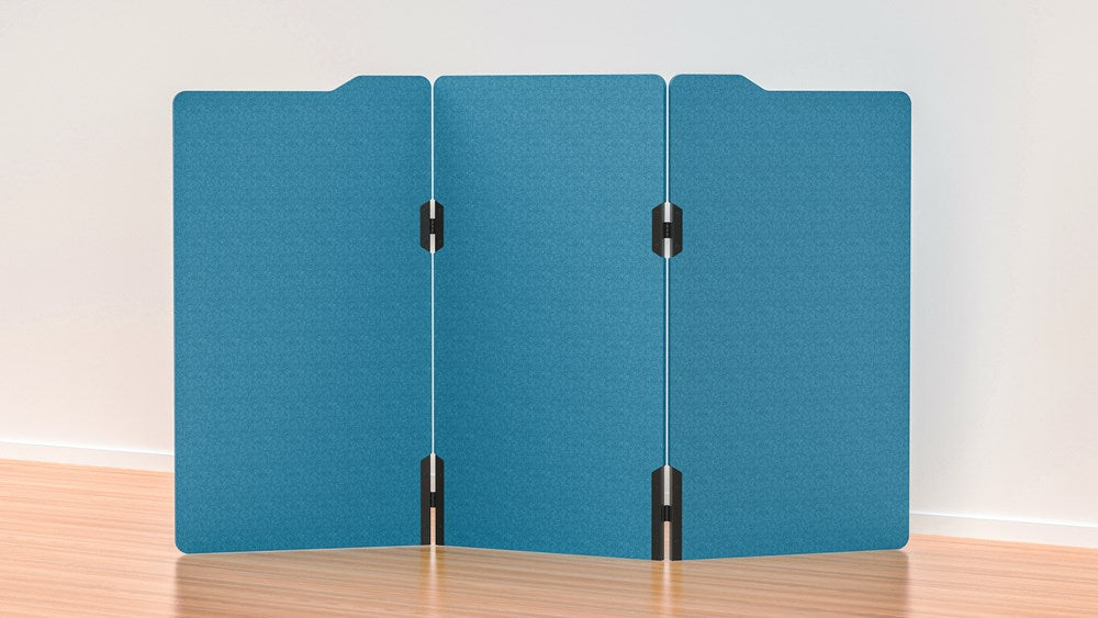 Milford Acoustic Freestanding 3 Partition - 1800h x 1000w -24mm thick-Noise Reduction-Pageant Blue-Commercial Traders - Office Furniture