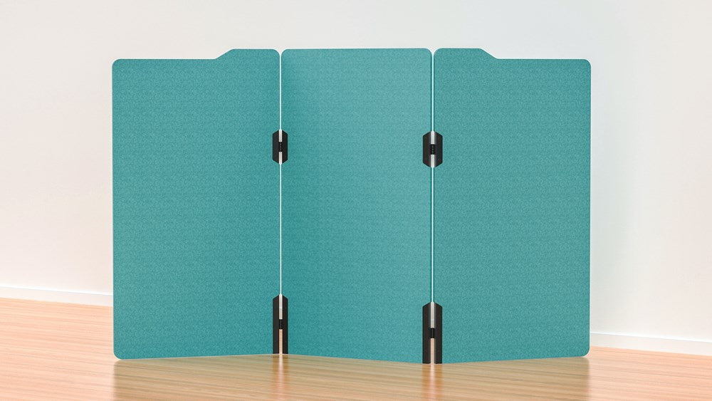 Milford Acoustic Freestanding 3 Partition - 1800h x 1000w -24mm thick-Noise Reduction-Turquoise-Commercial Traders - Office Furniture