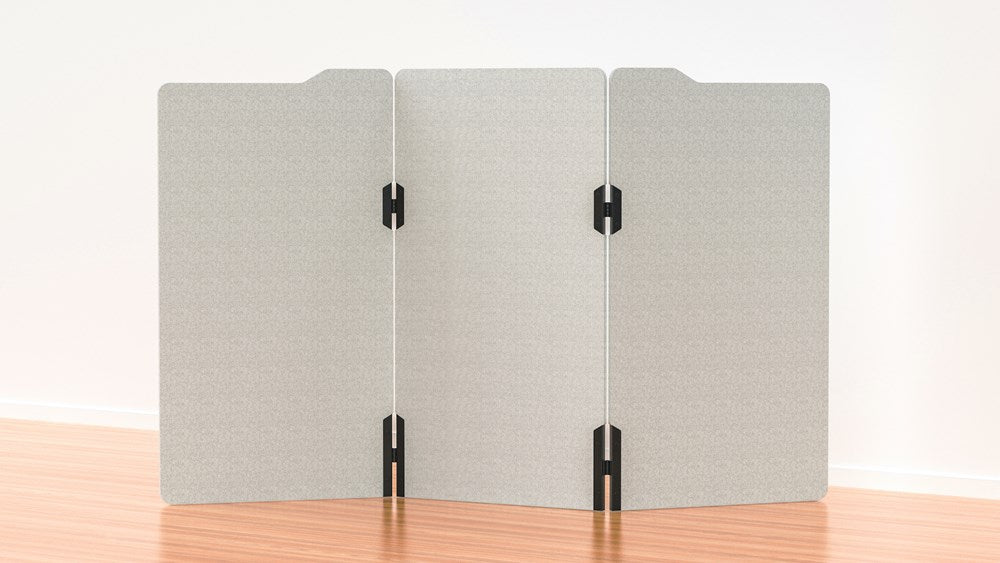 Milford Acoustic Freestanding 3 Partition - 1800h x 1000w -24mm thick-Noise Reduction-White-Commercial Traders - Office Furniture