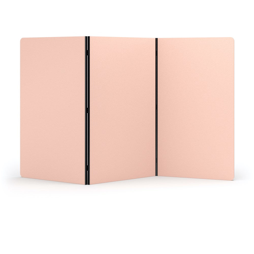 Acoustic Freestanding 3 Panel Partition-Noise Reduction-Blush Pink-Commercial Traders - Office Furniture