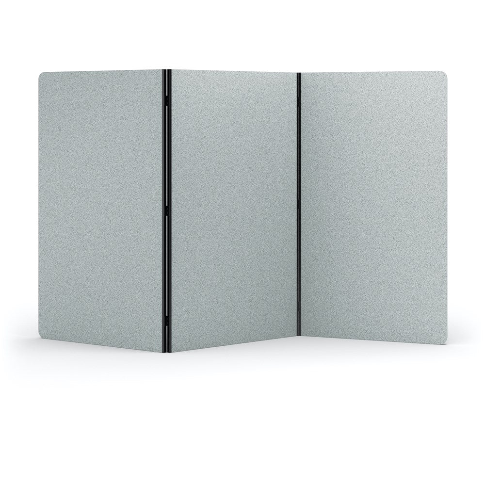 Acoustic Freestanding 3 Panel Partition-Noise Reduction-Dark Silvery Grey-Commercial Traders - Office Furniture