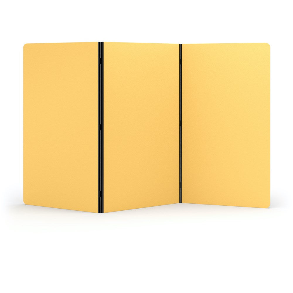 Acoustic Freestanding 3 Panel Partition-Noise Reduction-Mustard-Commercial Traders - Office Furniture