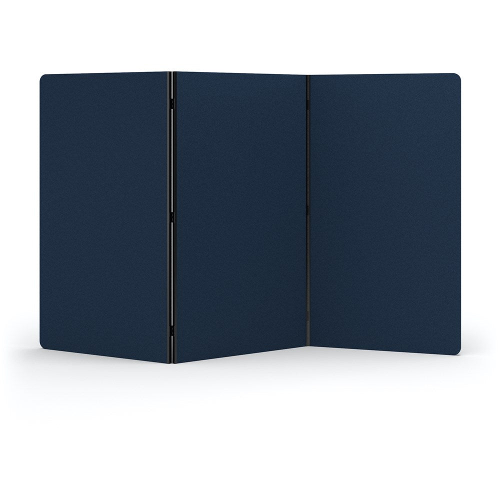 Acoustic Freestanding 3 Panel Partition-Noise Reduction-Navy Peony-Commercial Traders - Office Furniture