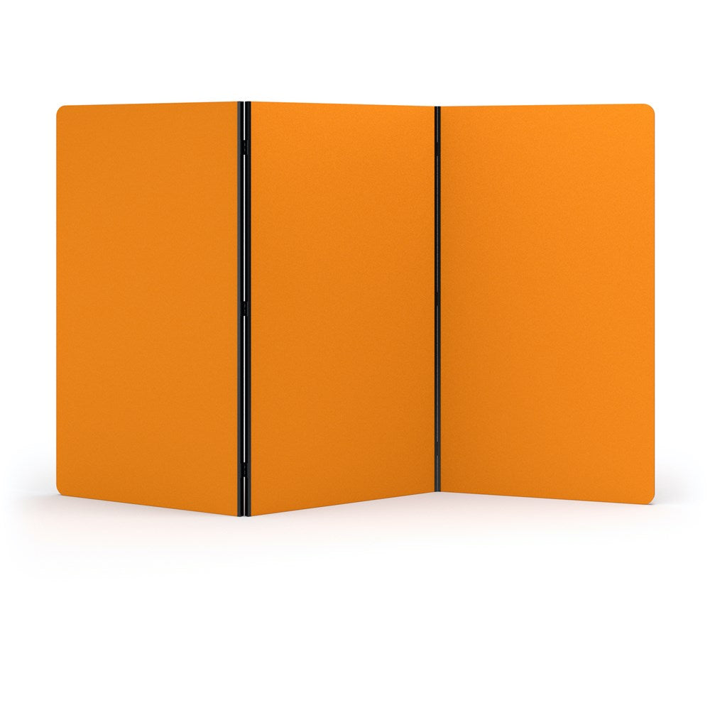 Acoustic Freestanding 3 Panel Partition-Noise Reduction-Orange-Commercial Traders - Office Furniture