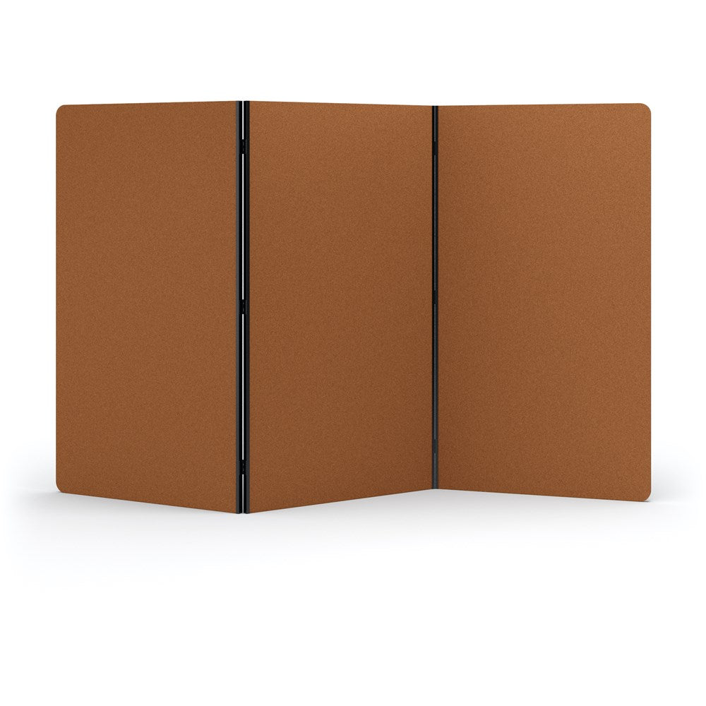 Acoustic Freestanding 3 Panel Partition-Noise Reduction-Rust-Commercial Traders - Office Furniture