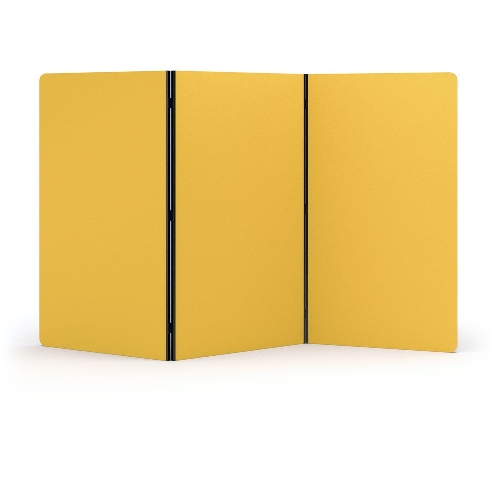 Acoustic Freestanding 3 Panel Partition-Noise Reduction-Yellow-Commercial Traders - Office Furniture