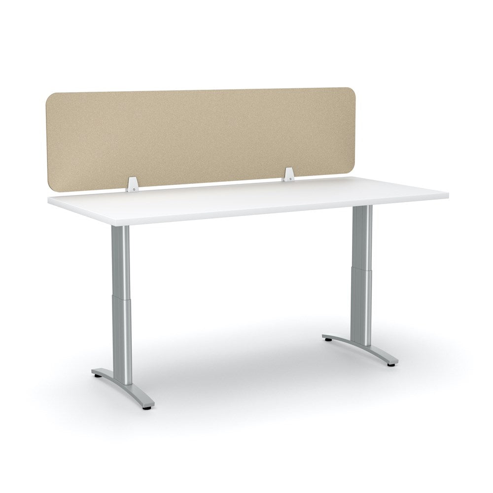 Acoustic Desk Screen-Office Partitons-400 x 1800-Dark Grey-Commercial Traders - Office Furniture