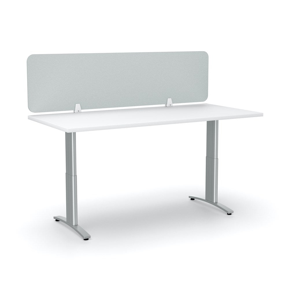 Acoustic Desk Screen-Office Partitons-400 x 1200-Lavender Grey-Commercial Traders - Office Furniture