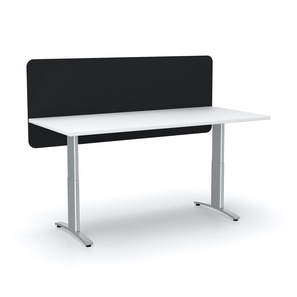 Acoustic Desk Screen Modesty Panel-Acoustic-600 x 1200-Black-Commercial Traders - Office Furniture