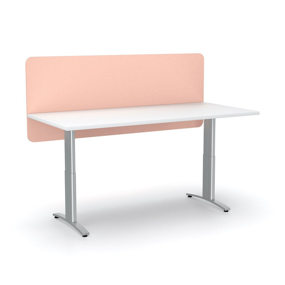 Acoustic 24 mm Desk Screen Modesty Panel (600mm high)-Acoustic-600 x 1200-Blush Pink-Commercial Traders - Office Furniture