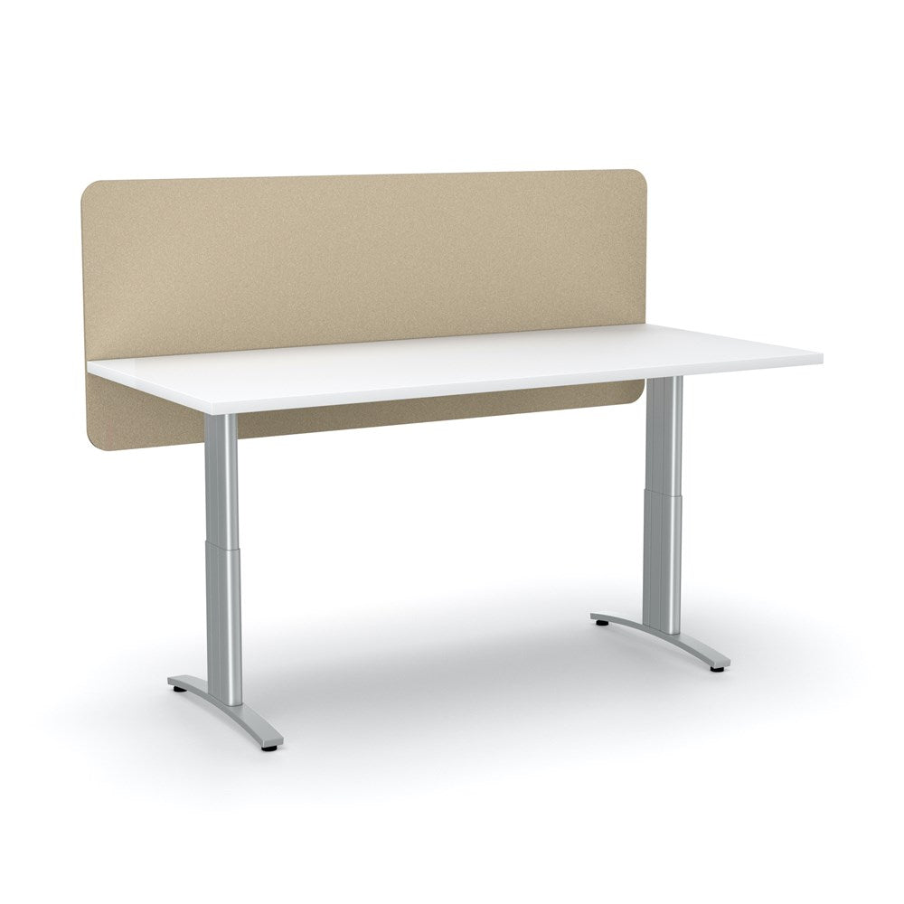 Acoustic Desk Screen Modesty Panel-Acoustic-600 x 1200-Dark Camel-Commercial Traders - Office Furniture