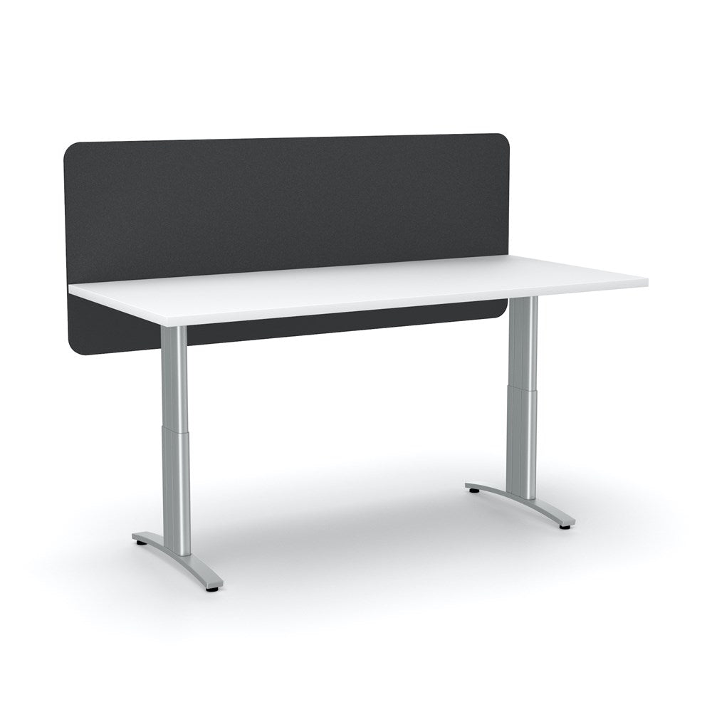Acoustic Desk Screen Modesty Panel-Acoustic-600 x 1500-Dark Grey-Commercial Traders - Office Furniture