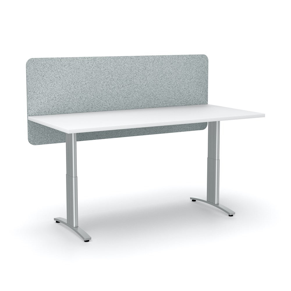 Acoustic Desk Screen Modesty Panel-Acoustic-600 x 1500-Dark Silvery Grey-Commercial Traders - Office Furniture