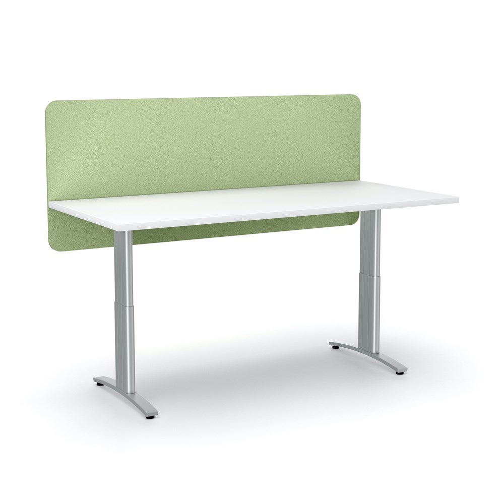 Acoustic Desk Screen Modesty Panel-Acoustic-600 x 1200-Leaf Green-Commercial Traders - Office Furniture
