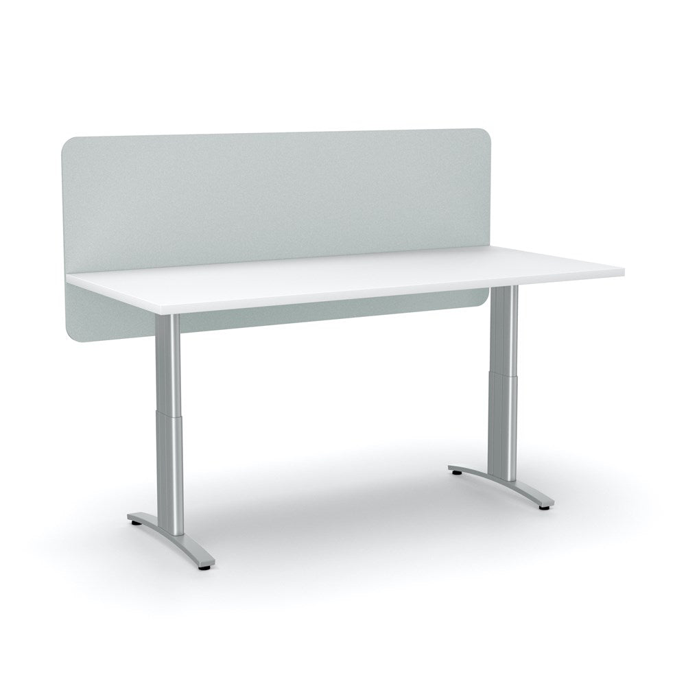 Acoustic Desk Screen Modesty Panel-Acoustic-600 x 1200-Light Grey-Commercial Traders - Office Furniture