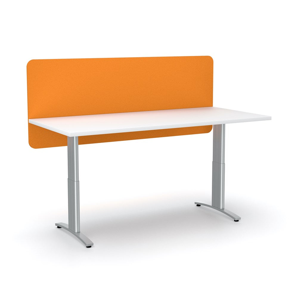 Acoustic Desk Screen Modesty Panel-Acoustic-600 x 1200-Orange-Commercial Traders - Office Furniture
