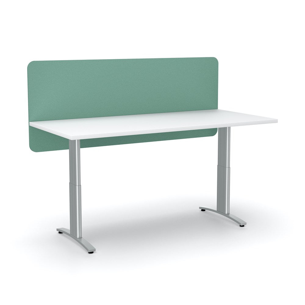 Acoustic Desk Screen Modesty Panel-Acoustic-600 x 1200-Turquoise-Commercial Traders - Office Furniture