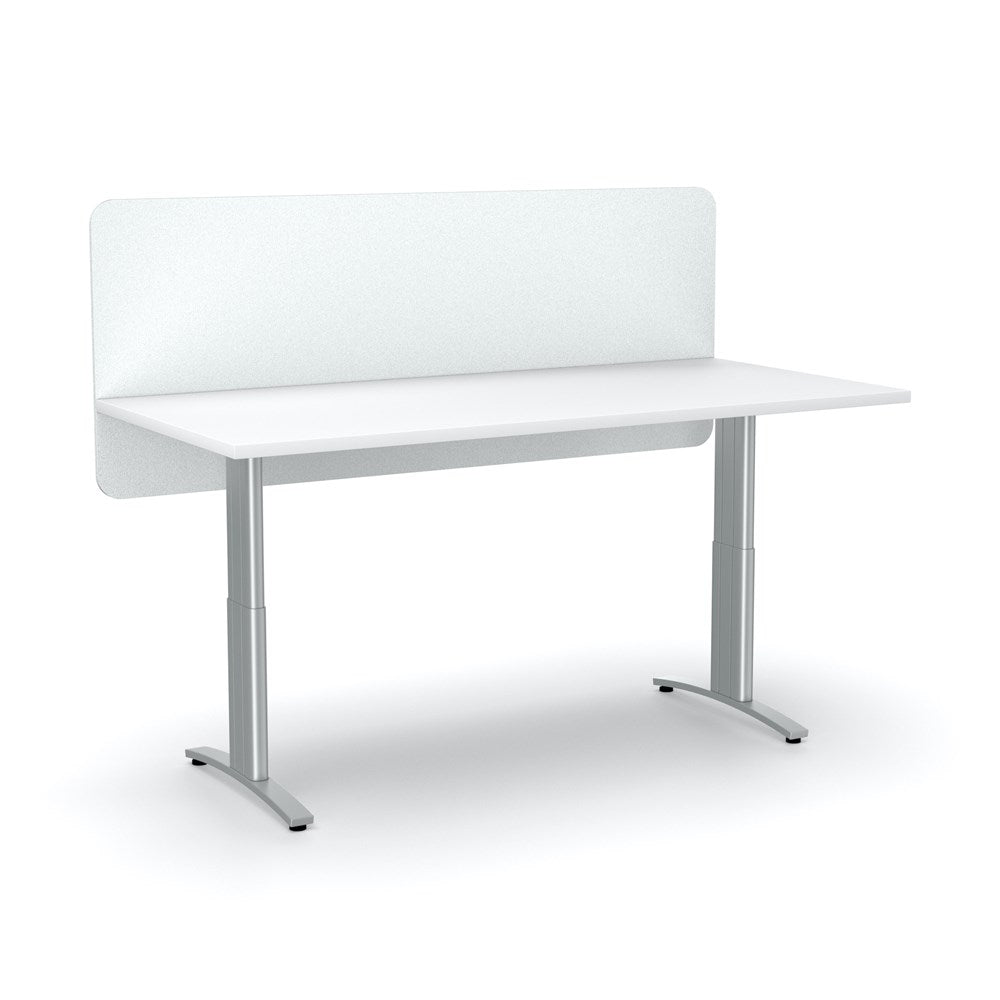 Acoustic 24 mm Desk Screen Modesty Panel (600mm high)-Acoustic-600 x 1200-White-Commercial Traders - Office Furniture