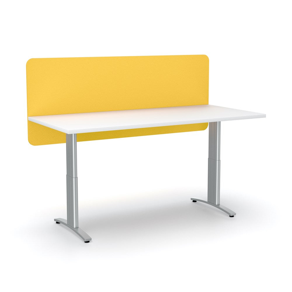 Acoustic Desk Screen Modesty Panel-Acoustic-600 x 1200-Yellow-Commercial Traders - Office Furniture