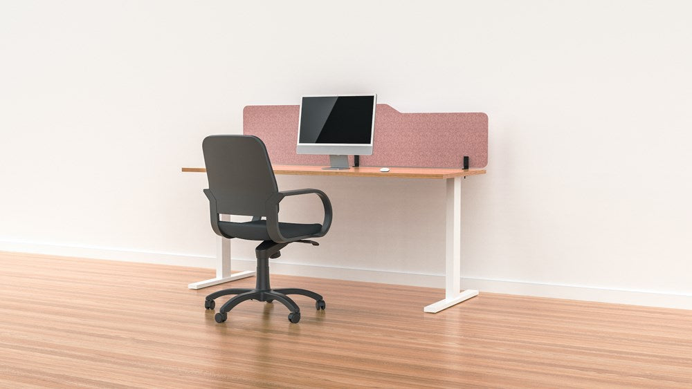 Acoustic Desk Screen Milford-Office Partitons-400 x 1200-Blush Pink-Commercial Traders - Office Furniture
