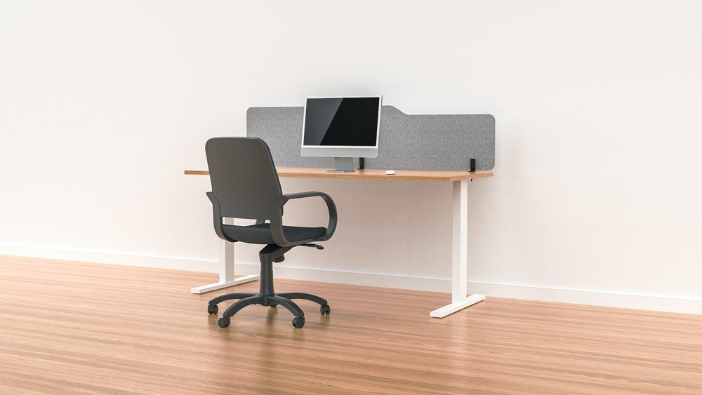 Acoustic Desk Screen Milford-Office Partitons-400 x 1200-Dark Silvery Grey-Commercial Traders - Office Furniture