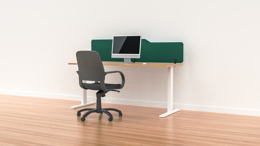 Acoustic Desk Screen Milford-Office Partitons-400 x 1200-Forest Green-Commercial Traders - Office Furniture