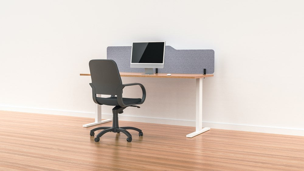 Acoustic Desk Screen Milford-Office Partitons-400 x 1200-Lavender Grey-Commercial Traders - Office Furniture