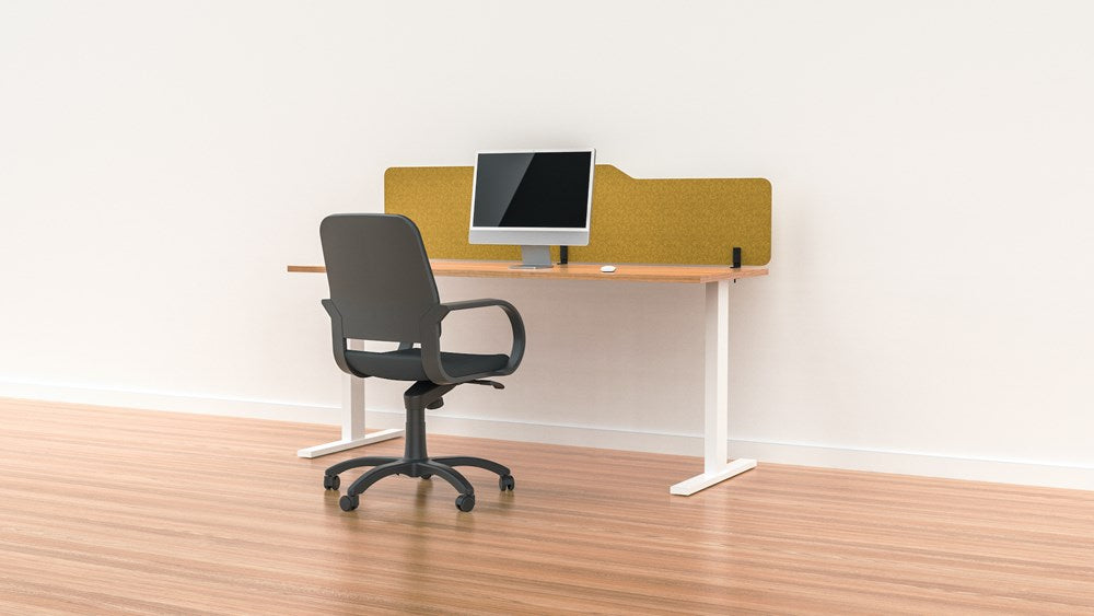Acoustic Desk Screen Milford-Office Partitons-400 x 1200-Mustard-Commercial Traders - Office Furniture